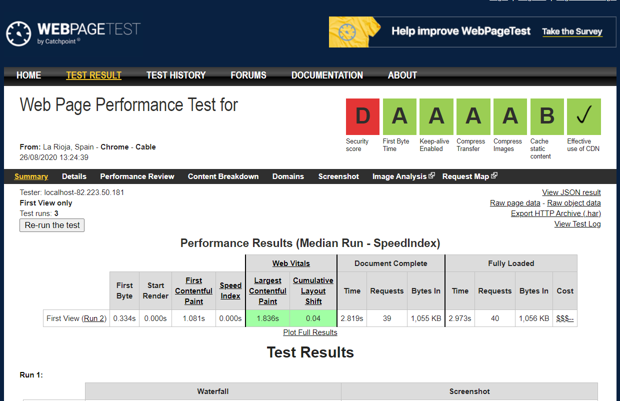 WebpageTest