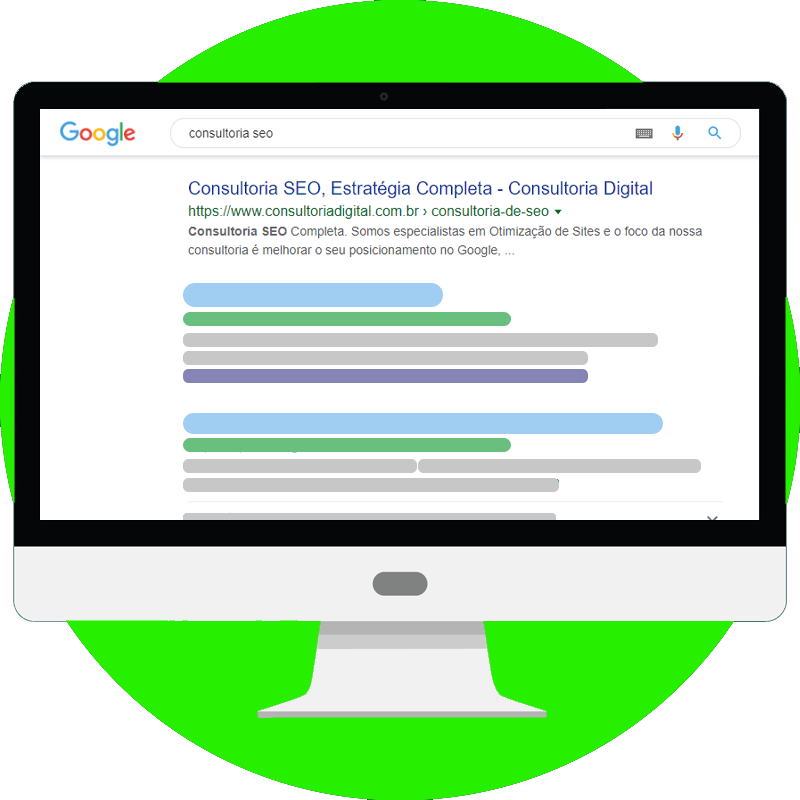 resultado de buscas do Google exibindo a Consultoria Digital como sendo uma agência especializada em serviços de auditoria SEO