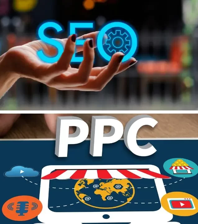 comparação visual entre SEO e PPC